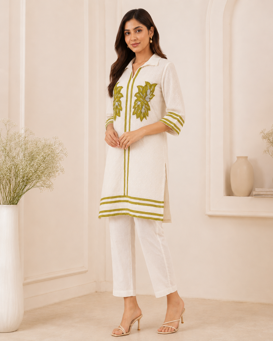 Ivory Olive Cotton Cord Set